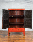 Chinese Qing Dynasty 19th Century Chinoiserie Cabinet with Original Red Lacquer-4. Asian & Chinese Furniture, Art, Antiques, Vintage Home Décor for sale at FEA Home