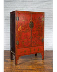 Chinese Qing Dynasty 19th Century Chinoiserie Cabinet with Original Red Lacquer-3. Asian & Chinese Furniture, Art, Antiques, Vintage Home Décor for sale at FEA Home