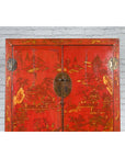 Chinese Qing Dynasty 19th Century Chinoiserie Cabinet with Original Red Lacquer-6. Asian & Chinese Furniture, Art, Antiques, Vintage Home Décor for sale at FEA Home