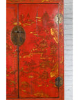 Chinese Qing Dynasty 19th Century Chinoiserie Cabinet with Original Red Lacquer-12. Asian & Chinese Furniture, Art, Antiques, Vintage Home Décor for sale at FEA Home