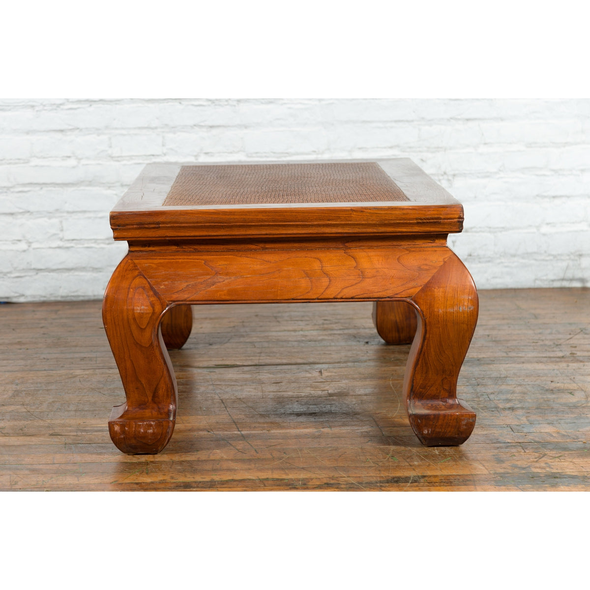 Chinese Shanxi Province Qing Dynasty Elmwood Coffee Table with Woven Rattan Top-11. Asian & Chinese Furniture, Art, Antiques, Vintage Home Décor for sale at FEA Home