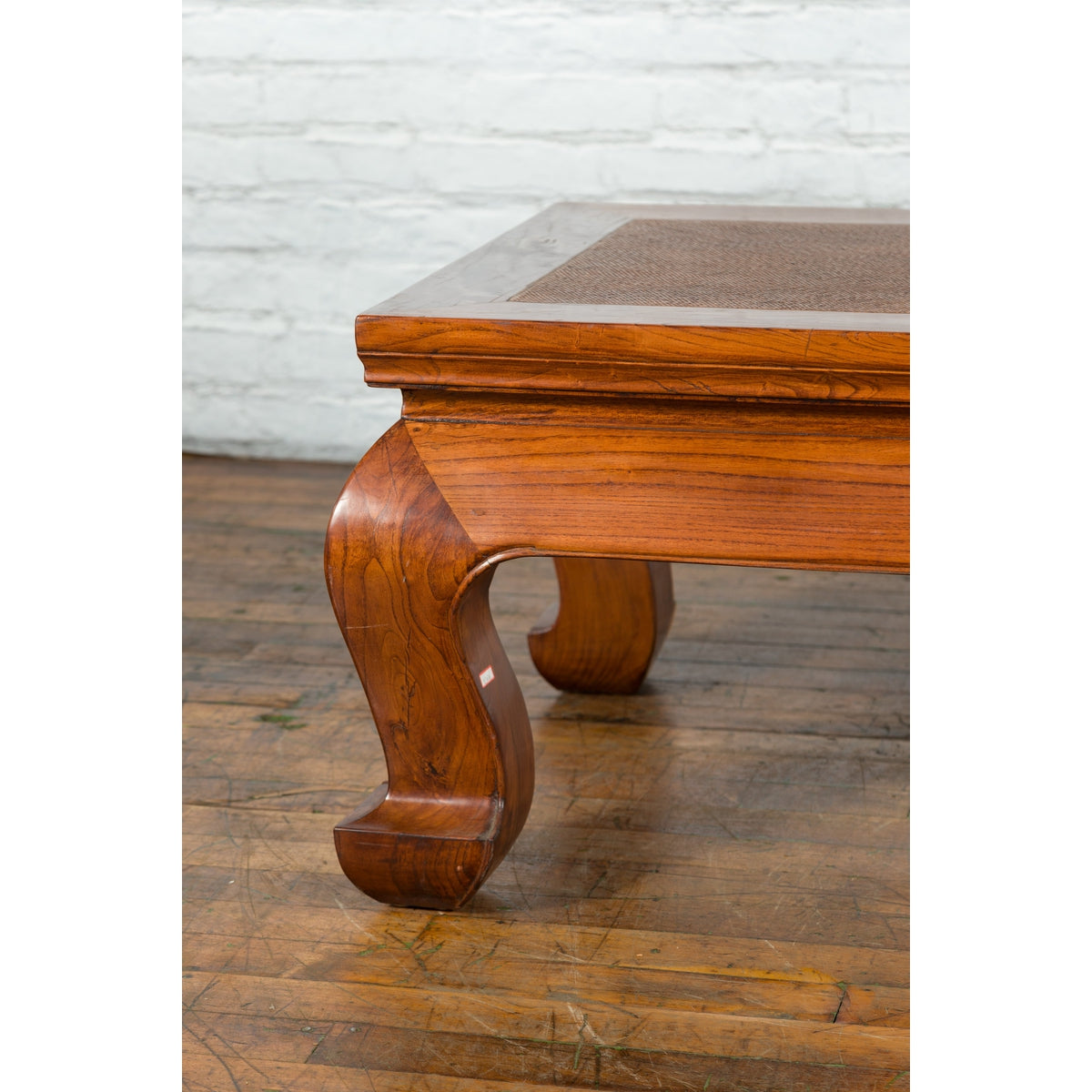 Chinese Shanxi Province Qing Dynasty Elmwood Coffee Table with Woven Rattan Top-7. Asian & Chinese Furniture, Art, Antiques, Vintage Home Décor for sale at FEA Home