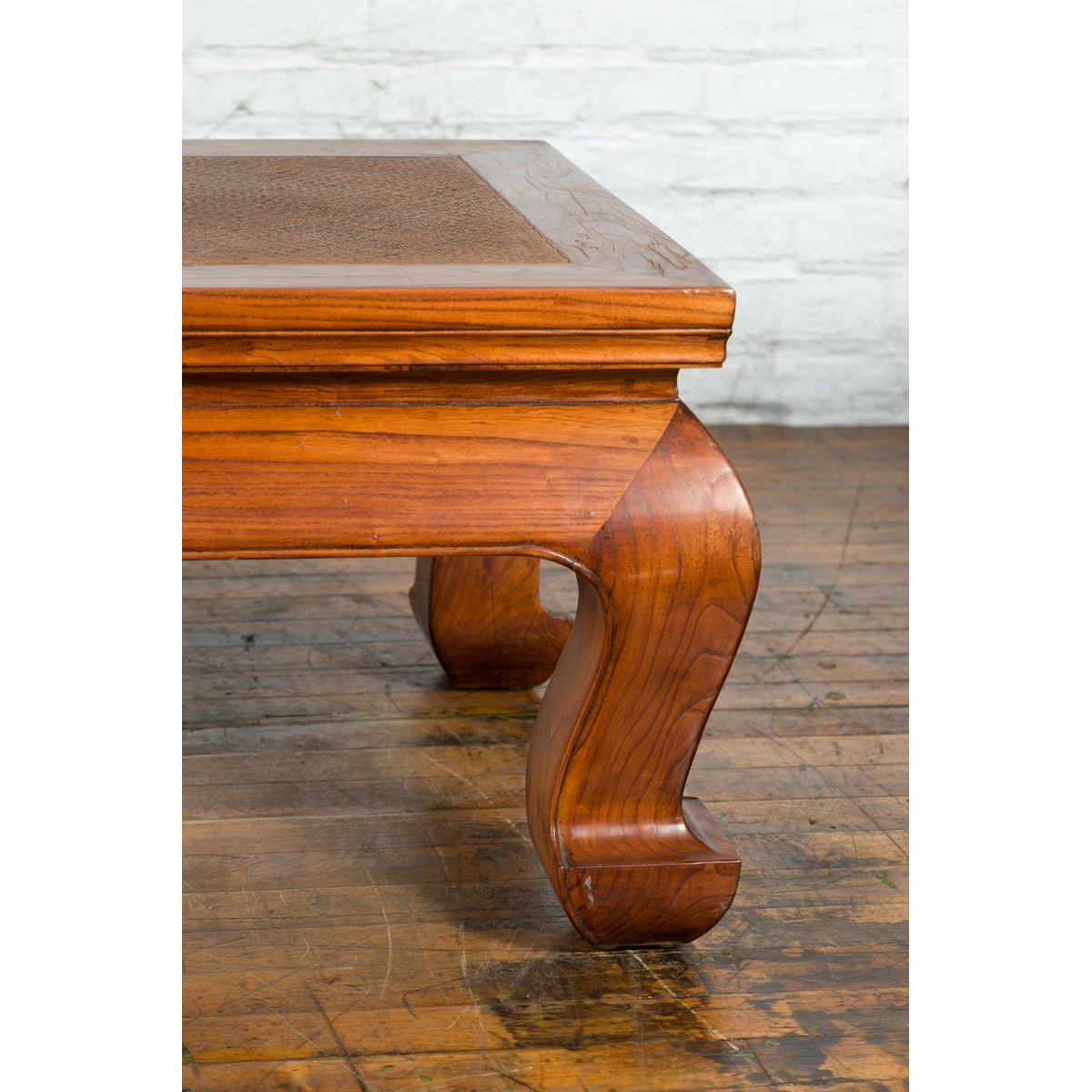 Chinese Shanxi Province Qing Dynasty Elmwood Coffee Table with Woven Rattan Top-8. Asian & Chinese Furniture, Art, Antiques, Vintage Home Décor for sale at FEA Home