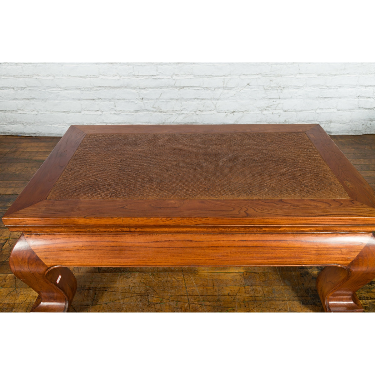Chinese Shanxi Province Qing Dynasty Elmwood Coffee Table with Woven Rattan Top-9. Asian & Chinese Furniture, Art, Antiques, Vintage Home Décor for sale at FEA Home