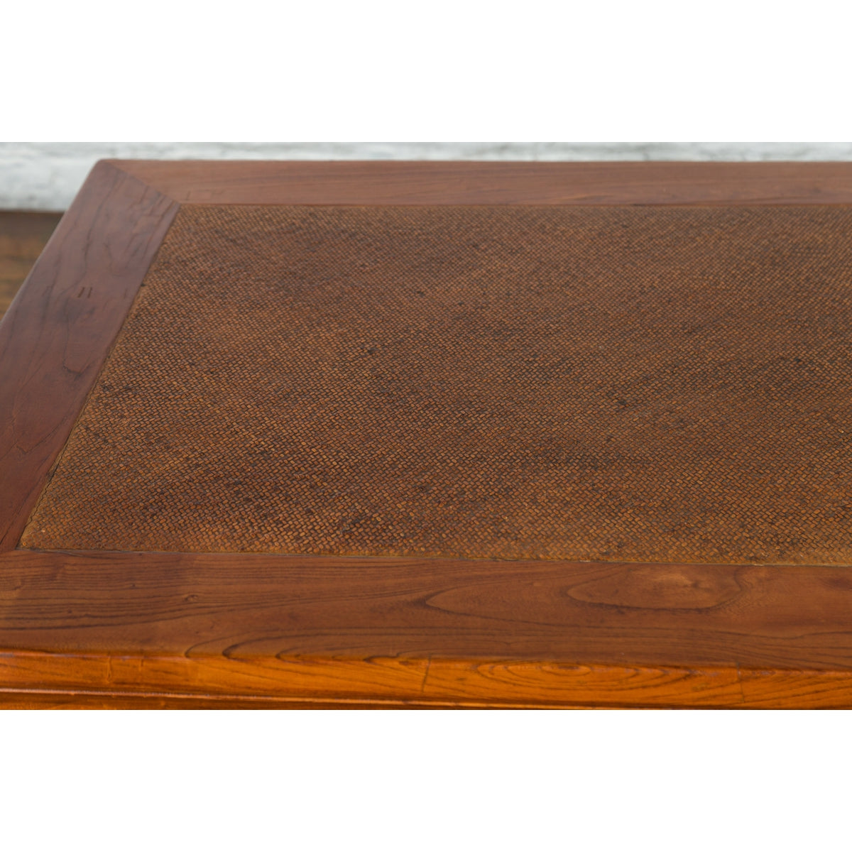 Chinese Shanxi Province Qing Dynasty Elmwood Coffee Table with Woven Rattan Top-10. Asian & Chinese Furniture, Art, Antiques, Vintage Home Décor for sale at FEA Home