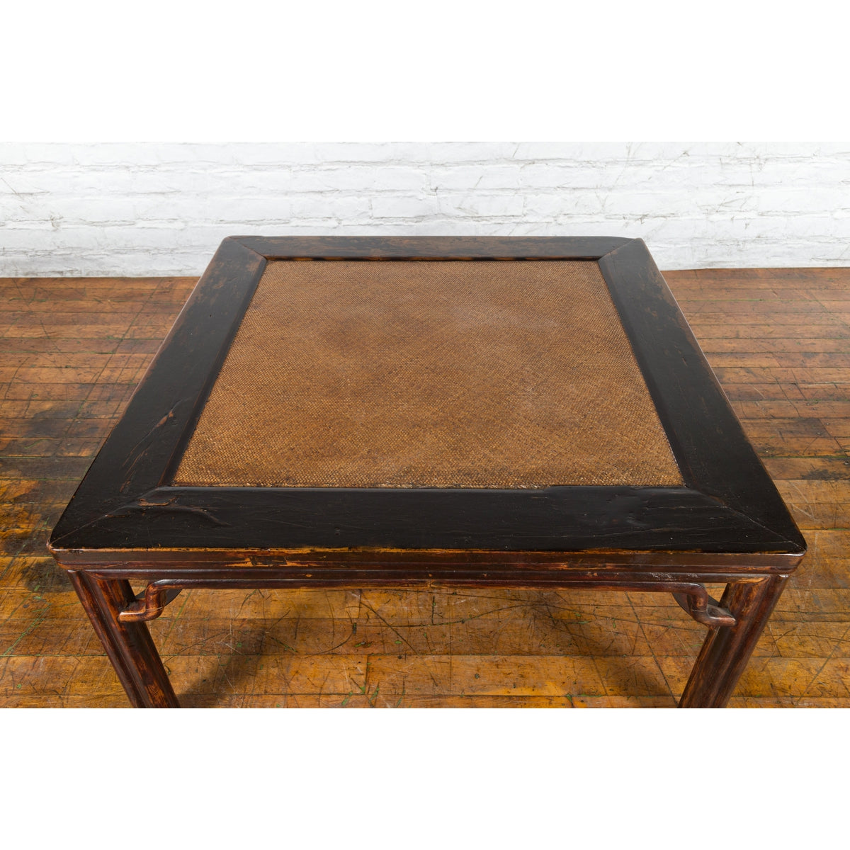 Chinese Ming Dynasty Style Wooden Coffee Table with Hand-Woven Rattan Top-8. Asian & Chinese Furniture, Art, Antiques, Vintage Home Décor for sale at FEA Home