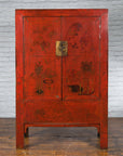 Chinese Qing Dynasty Shanxi Wedding Cabinet with Original Red Lacquer-5. Asian & Chinese Furniture, Art, Antiques, Vintage Home Décor for sale at FEA Home