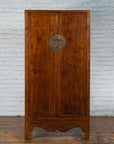 Chinese 19th Century Qing Dynasty Cabinet with Brown Finish and Carved Apron-2. Asian & Chinese Furniture, Art, Antiques, Vintage Home Décor for sale at FEA Home