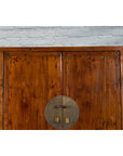 Chinese 19th Century Qing Dynasty Cabinet with Brown Finish and Carved Apron-6. Asian & Chinese Furniture, Art, Antiques, Vintage Home Décor for sale at FEA Home