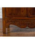Chinese 19th Century Qing Dynasty Cabinet with Brown Finish and Carved Apron-9. Asian & Chinese Furniture, Art, Antiques, Vintage Home Décor for sale at FEA Home