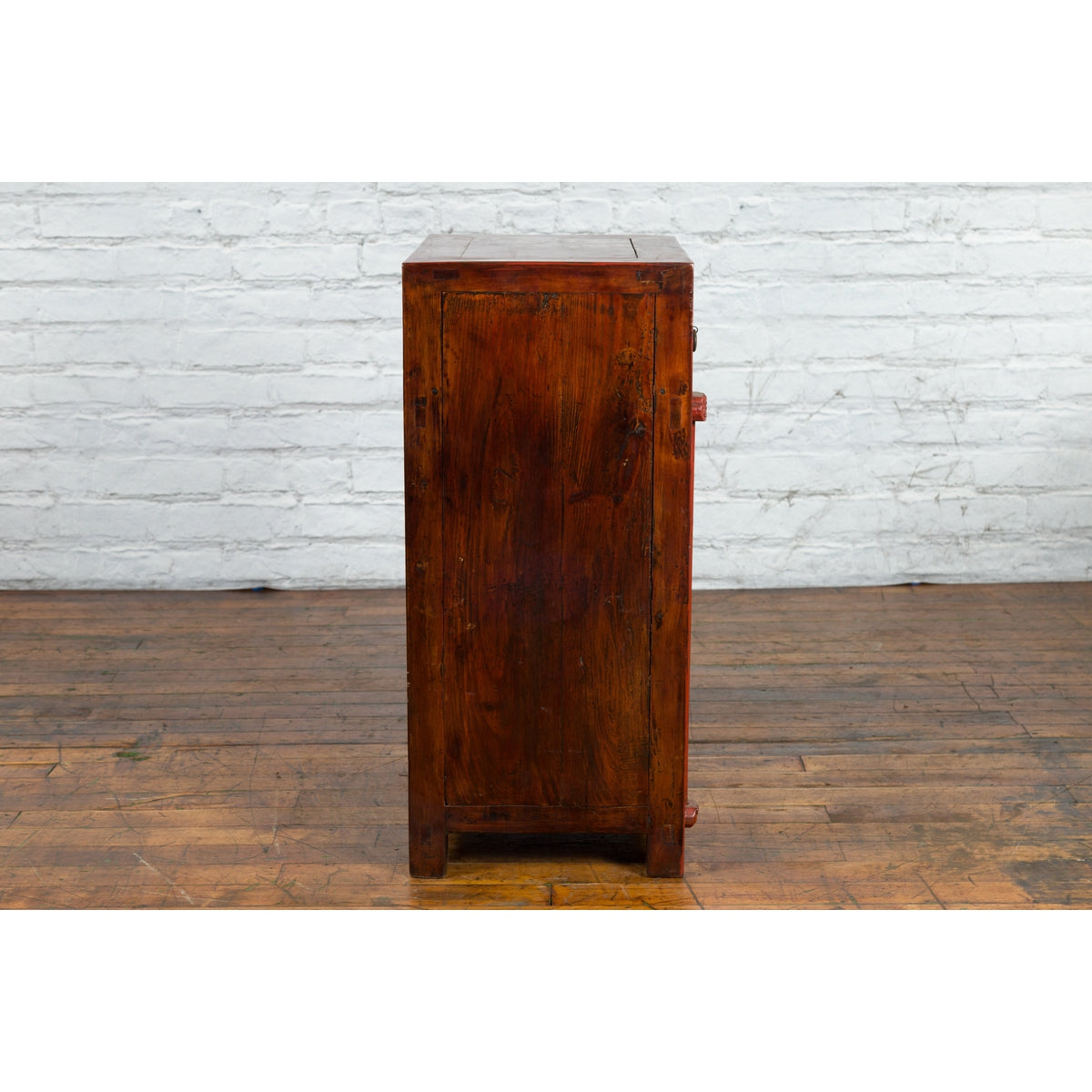 19th Century Qing Dynasty Red Lacquer Small Cabinet with Doors and Drawers-13. Asian & Chinese Furniture, Art, Antiques, Vintage Home Décor for sale at FEA Home