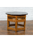 Chinese Qing Dynasty 19th Century Elm and Bamboo Coffee Table with Fretwork, SKU , image 11