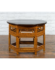 Chinese Qing Dynasty 19th Century Elm and Bamboo Coffee Table with Fretwork, SKU , image 3