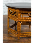 Chinese Qing Dynasty 19th Century Elm and Bamboo Coffee Table with Fretwork, SKU , image 6