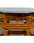 Chinese Qing Dynasty 19th Century Elm and Bamboo Coffee Table with Fretwork, SKU , image 7