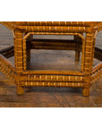 Chinese Qing Dynasty 19th Century Elm and Bamboo Coffee Table with Fretwork, SKU , image 8