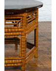 Chinese Qing Dynasty 19th Century Elm and Bamboo Coffee Table with Fretwork, SKU , image 9