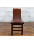 Chinese Qing Dynasty Elm and Bamboo Lounge Chair with Cloud Carved Spandrels-9. Asian & Chinese Furniture, Art, Antiques, Vintage Home Décor for sale at FEA Home