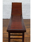 Chinese Qing Dynasty Elm and Bamboo Lounge Chair with Cloud Carved Spandrels-10. Asian & Chinese Furniture, Art, Antiques, Vintage Home Décor for sale at FEA Home