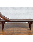 Chinese Qing Dynasty Elm and Bamboo Lounge Chair with Cloud Carved Spandrels-11. Asian & Chinese Furniture, Art, Antiques, Vintage Home Décor for sale at FEA Home
