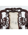 Pair of Hand Carved Rosewood Armchairs with Marble Backs & Dark Patina-15. Asian & Chinese Furniture, Art, Antiques, Vintage Home Décor for sale at FEA Home