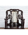 Pair of Hand Carved Rosewood Armchairs with Marble Backs & Dark Patina-25. Asian & Chinese Furniture, Art, Antiques, Vintage Home Décor for sale at FEA Home