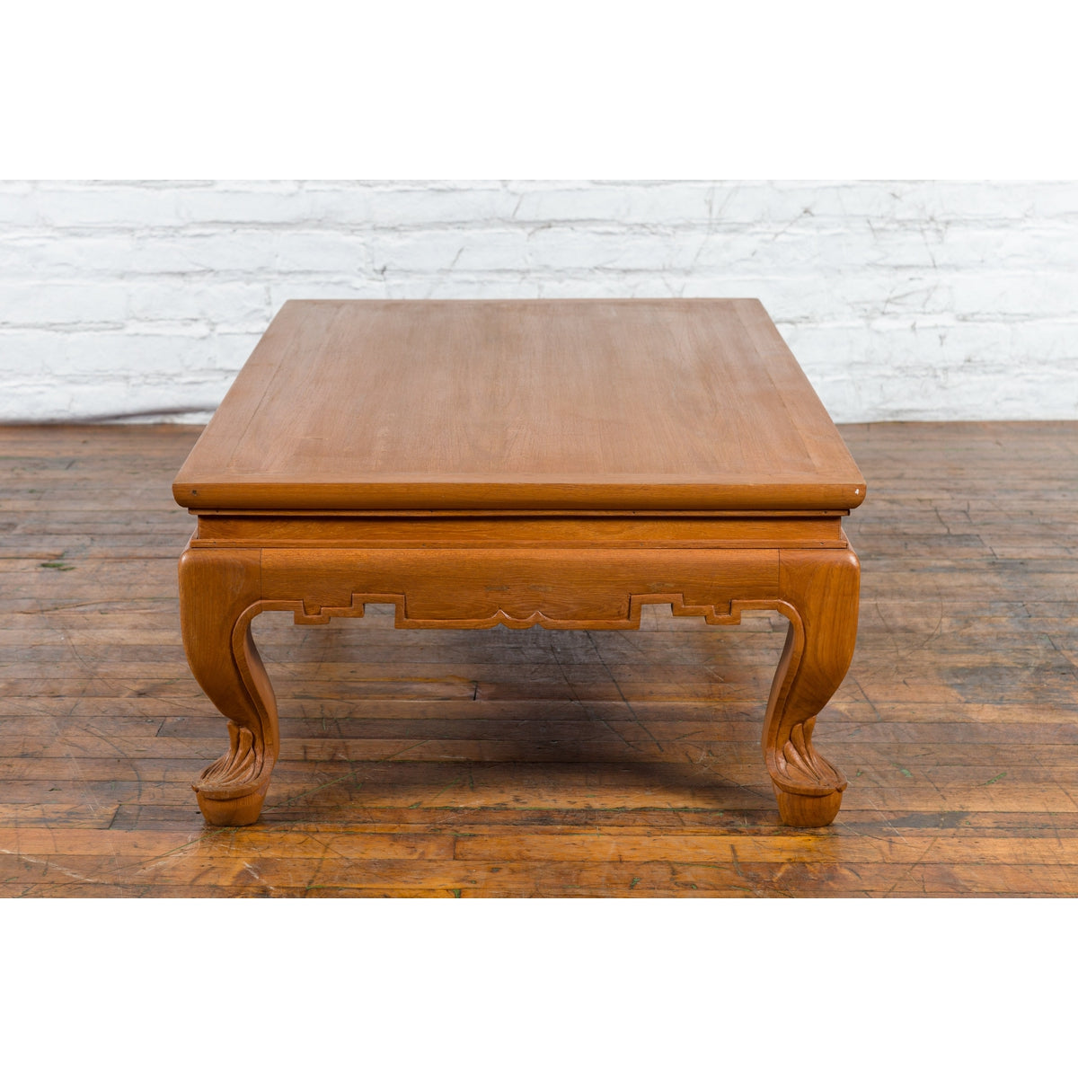 Vintage Thai Coffee Table with Waisted Top, Carved Apron and Cabriole Legs-6. Asian & Chinese Furniture, Art, Antiques, Vintage Home Décor for sale at FEA Home