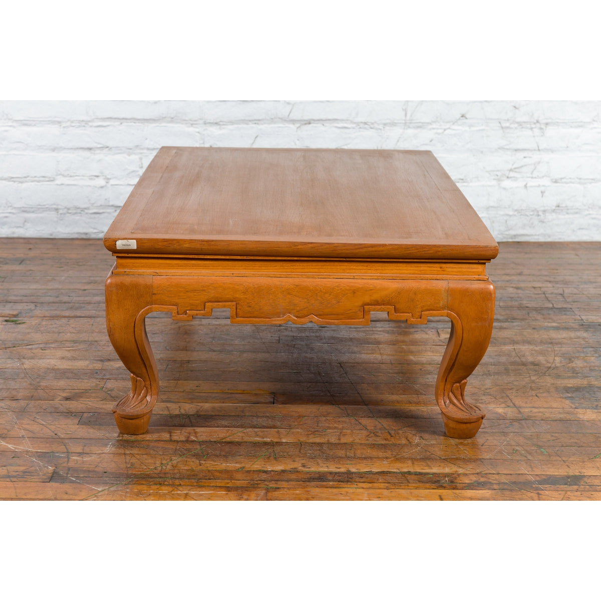 Vintage Thai Coffee Table with Waisted Top, Carved Apron and Cabriole Legs-14. Asian & Chinese Furniture, Art, Antiques, Vintage Home Décor for sale at FEA Home