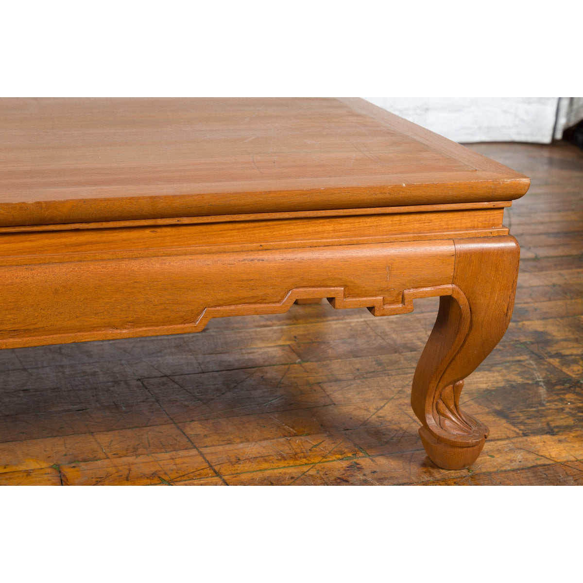 Vintage Thai Coffee Table with Waisted Top, Carved Apron and Cabriole Legs-9. Asian & Chinese Furniture, Art, Antiques, Vintage Home Décor for sale at FEA Home