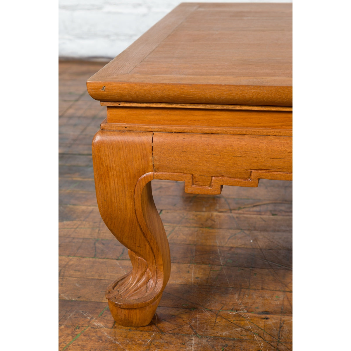 Vintage Thai Coffee Table with Waisted Top, Carved Apron and Cabriole Legs-10. Asian & Chinese Furniture, Art, Antiques, Vintage Home Décor for sale at FEA Home