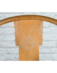 Ming Style Chinese Natural Wood Horseshoe Armchair with Carved Splat and Apron-12. Asian & Chinese Furniture, Art, Antiques, Vintage Home Décor for sale at FEA Home