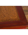 Chinese Qing Dynasty 19th Century Red Lacquer Side Table with Woven Rattan Top-13. Asian & Chinese Furniture, Art, Antiques, Vintage Home Décor for sale at FEA Home