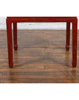 Chinese Qing Dynasty 19th Century Red Lacquer Side Table with Woven Rattan Top-15. Asian & Chinese Furniture, Art, Antiques, Vintage Home Décor for sale at FEA Home
