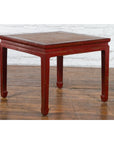 Chinese Qing Dynasty 19th Century Red Lacquer Side Table with Woven Rattan Top-5. Asian & Chinese Furniture, Art, Antiques, Vintage Home Décor for sale at FEA Home