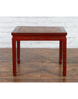 Chinese Qing Dynasty 19th Century Red Lacquer Side Table with Woven Rattan Top-19. Asian & Chinese Furniture, Art, Antiques, Vintage Home Décor for sale at FEA Home