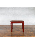 Chinese Qing Dynasty 19th Century Red Lacquer Side Table with Woven Rattan Top-7. Asian & Chinese Furniture, Art, Antiques, Vintage Home Décor for sale at FEA Home