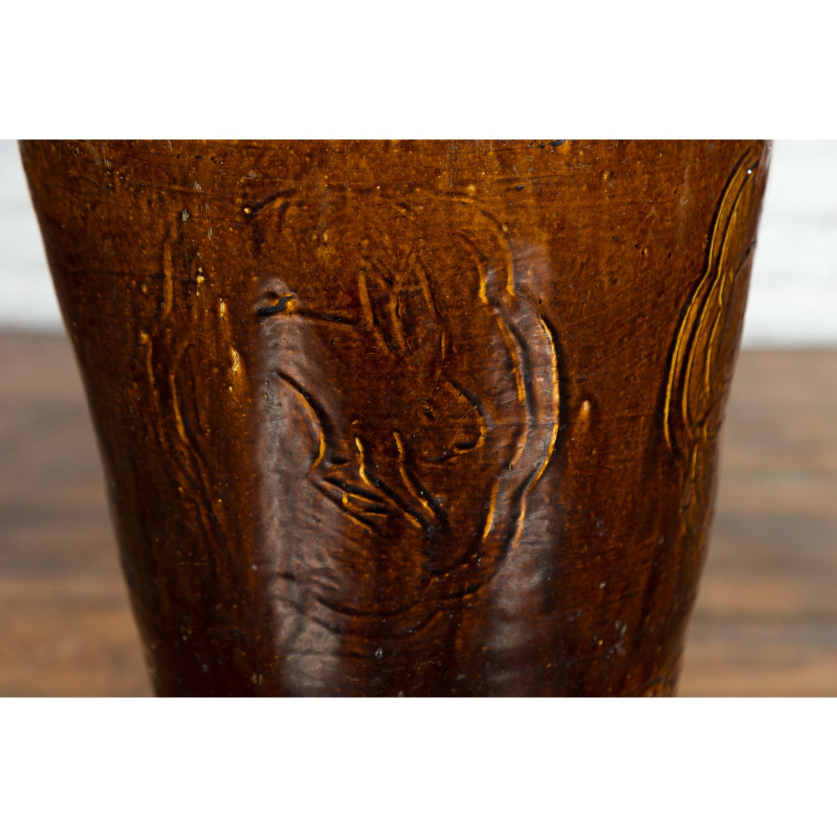 Chinese Qing Dynasty 19th Century Brown Glazed Jar with Loop Handles-9. Asian & Chinese Furniture, Art, Antiques, Vintage Home Décor for sale at FEA Home