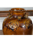 Chinese Qing Dynasty 19th Century Brown Glazed Jar with Loop Handles-4. Asian & Chinese Furniture, Art, Antiques, Vintage Home Décor for sale at FEA Home