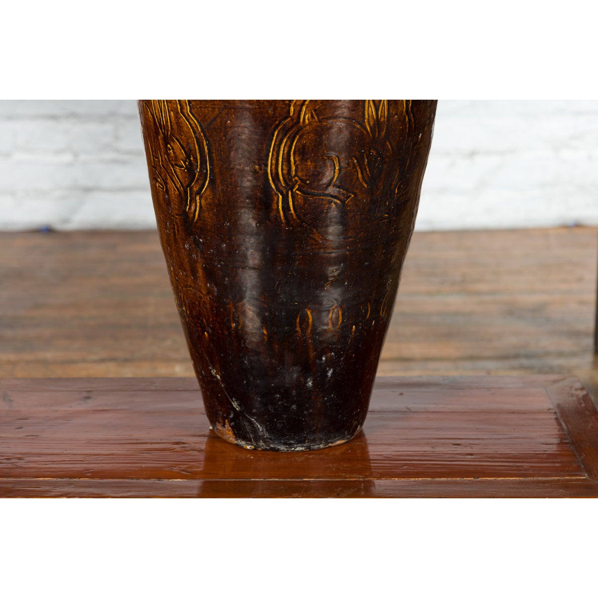 Chinese Qing Dynasty 19th Century Brown Glazed Jar with Loop Handles-6. Asian & Chinese Furniture, Art, Antiques, Vintage Home Décor for sale at FEA Home