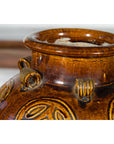 Chinese Qing Dynasty 19th Century Brown Glazed Jar with Loop Handles-8. Asian & Chinese Furniture, Art, Antiques, Vintage Home Décor for sale at FEA Home