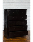 Vintage Chinese Tall Black Lacquered Elmwood Chest with Six Drawers-4. Asian & Chinese Furniture, Art, Antiques, Vintage Home Décor for sale at FEA Home