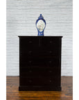 Vintage Chinese Tall Black Lacquered Elmwood Chest with Six Drawers-3. Asian & Chinese Furniture, Art, Antiques, Vintage Home Décor for sale at FEA Home