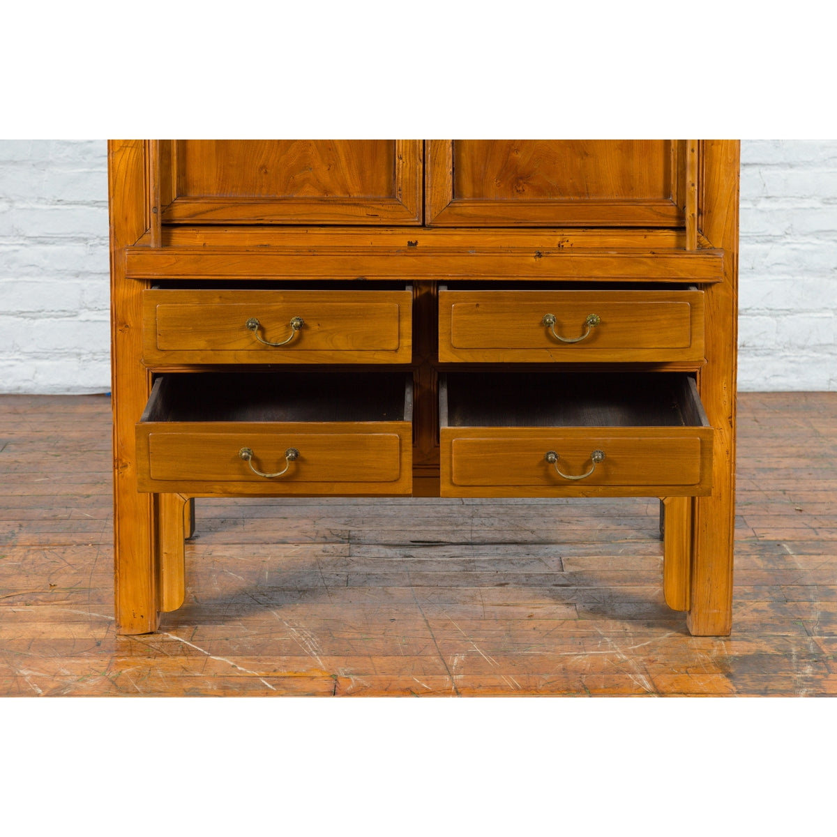 Chinese Qing Dynasty 19th Century Light Lacquer Cabinet with Doors and Drawers-13. Asian & Chinese Furniture, Art, Antiques, Vintage Home Décor for sale at FEA Home