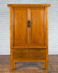 Chinese Qing Dynasty 19th Century Light Lacquer Cabinet with Doors and Drawers-3. Asian & Chinese Furniture, Art, Antiques, Vintage Home Décor for sale at FEA Home