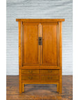 Chinese Qing Dynasty 19th Century Light Lacquer Cabinet with Doors and Drawers-6. Asian & Chinese Furniture, Art, Antiques, Vintage Home Décor for sale at FEA Home