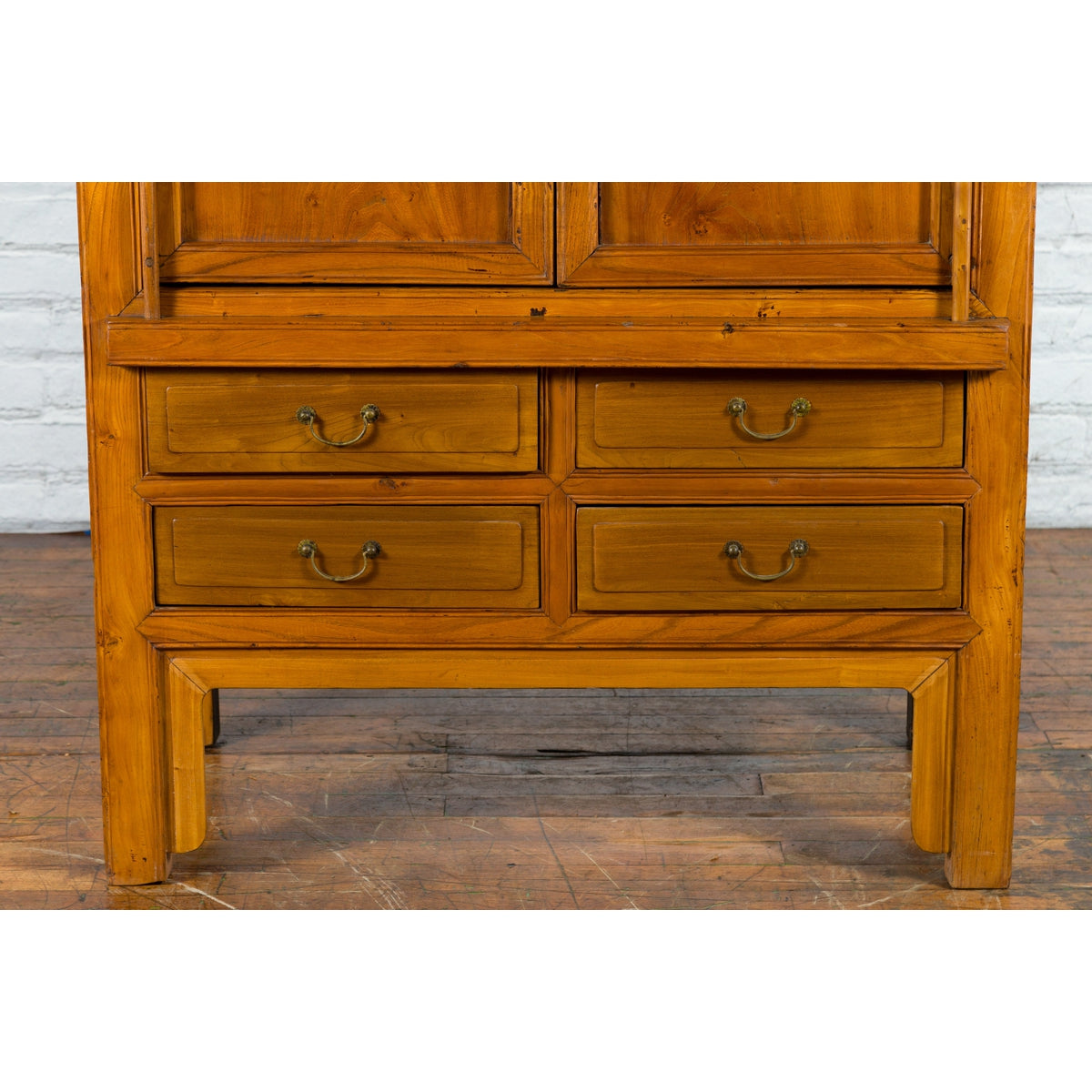 Chinese Qing Dynasty 19th Century Light Lacquer Cabinet with Doors and Drawers-9. Asian & Chinese Furniture, Art, Antiques, Vintage Home Décor for sale at FEA Home