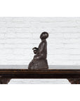 Bronze Lost Wax Sculpture Depicting a Praying Buddhist Monk with Offering Bowl-13. Asian & Chinese Furniture, Art, Antiques, Vintage Home Décor for sale at FEA Home