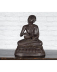 Bronze Lost Wax Sculpture Depicting a Praying Buddhist Monk with Offering Bowl-3. Asian & Chinese Furniture, Art, Antiques, Vintage Home Décor for sale at FEA Home