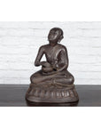 Bronze Lost Wax Sculpture Depicting a Praying Buddhist Monk with Offering Bowl-5. Asian & Chinese Furniture, Art, Antiques, Vintage Home Décor for sale at FEA Home