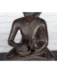 Bronze Lost Wax Sculpture Depicting a Praying Buddhist Monk with Offering Bowl-7. Asian & Chinese Furniture, Art, Antiques, Vintage Home Décor for sale at FEA Home